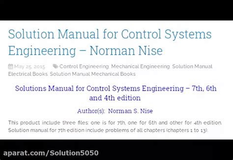 Norman s nise 5th edition solution manual. - Organic chemistry 6th edition brown solutions manual download.