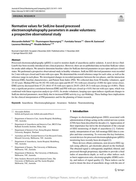 Normative values for SedLine-based processed ... - Springer