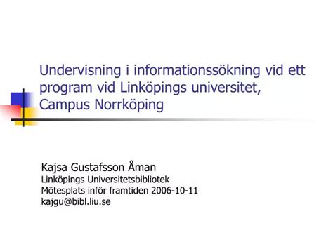 Norrköping universitet program
