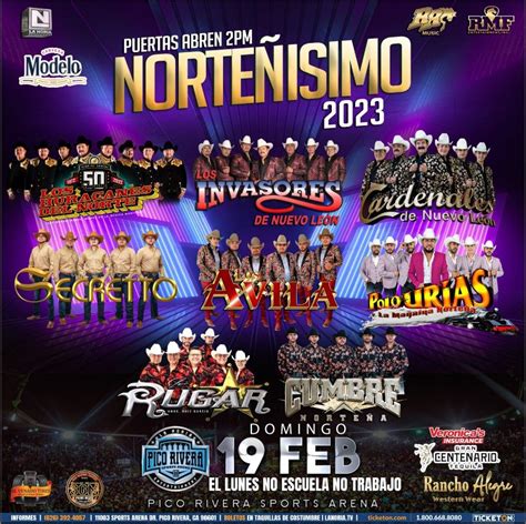 Norteñisimo 2023. Get exclusive access to pre-sale tickets, special promotions, and insider information on upcoming events at R Live Tickets. Join our community today and stay ahead of the crowd! Unmatched Flexibility. Experience unmatched flexibility with R Live Tickets' unique Premium Tickets, allowing unlimited changes between specific events to ensure your ... 