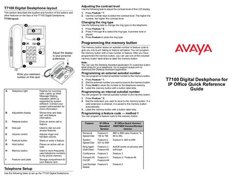 Nortel T7100 Manual