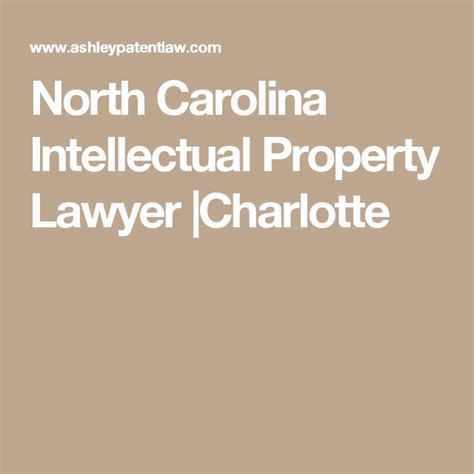 North Carolina Intellectual Property Lawyer Charlotte