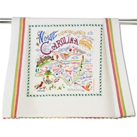 North Carolina State Hand Embroidered Tea Towel Dish towels ...