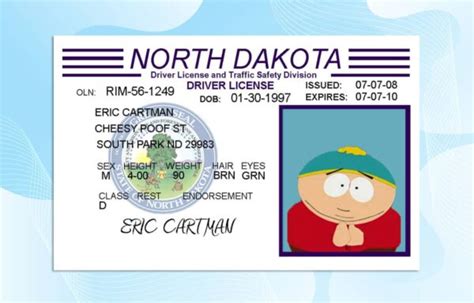 North Dakota Drivers License Template PSD File