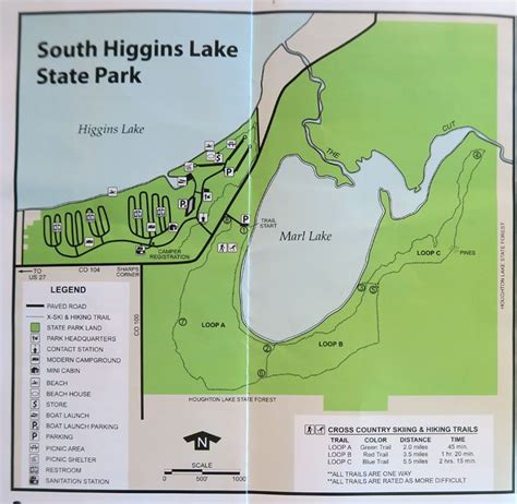 North Higgins Lake State Park Map - Michigan, United States