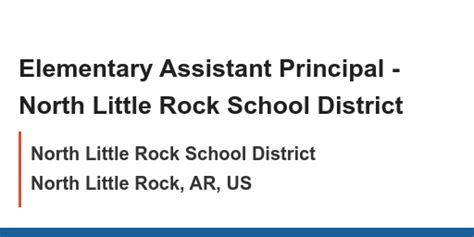 North Little Rock School District Assistant Principal of