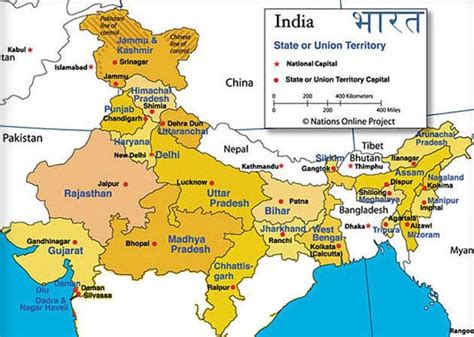 Clickable North India Map showing locations of States and Union Territories , North Zone Map of India, Nothern India districts, cities, roads, railways, areas, airports, Hotels, places of interest ... . 