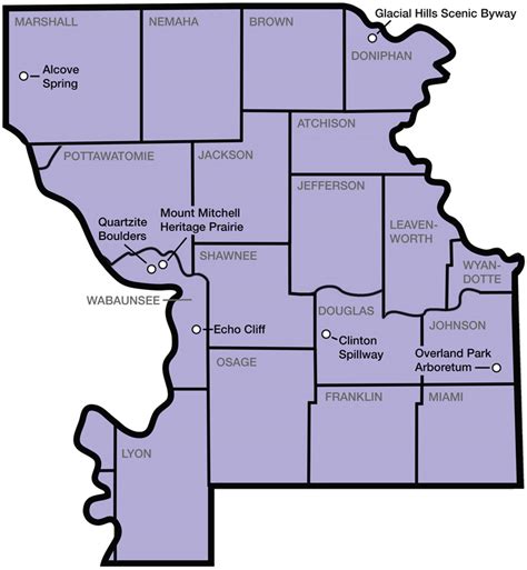 Northeast Kansas · NE Region · Atchison County · Brown County · Doniphan County · Douglas County · Franklin County · Geary County.. 