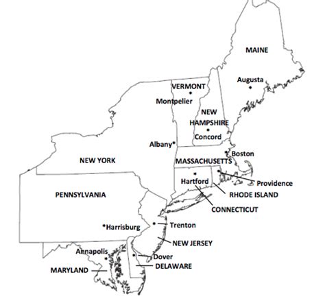 Northeast map with states and capitals. Northeastern States in Alphabetical Order Worksheet : Northeastern United States Map Identification Worksheet : Northeastern United States Word Search Puzzle : Northeastern State Capitals Online Playtime Quiz Game : Spell Names of American Northeastern State Capitals 