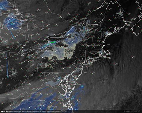 Northeast visible satellite. GOES-East GeoColor Visible Extra Large Satellite. Geocolor is a multispectral product composed of True Color (using a simulated green component) during the daytime, and an Infrared product that uses bands 7 and 13 at night. During the day, the imagery looks approximately as it would appear when viewed with human eyes from space. 