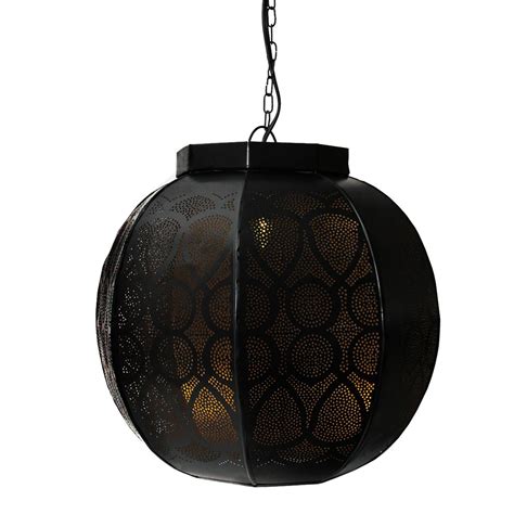 Northlight 14" Black Gold Moroccan Cut-Out Hanging …