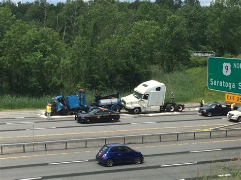 Northway accident this morning. A tour bus headed south on Adirondack Northway Interstate 87 reportedly flipped over Friday, causing a pileup in which one person reportedly died and at least 12 were hospitalized. The crash ... 