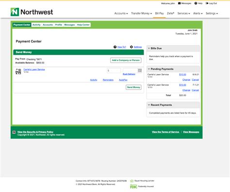 Northwest Routing Number: 243374218. Only deposit products offered by Northwest Bank are Member FDIC. Equal Housing Lender. NOTICE: Northwest Bank is not responsible for and has no control over the subject matter, content, information, or graphics of the web sites that have links here.. 