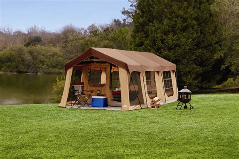 The Ozark Trail 12-person tent is a good option for family camping or camping with group members of up to 12. For a family camping tent, instant setup is a must feature and the Ozark Trail 12 person 3-room tent comes with easy setup. In the packed conditions, it has dimensions as 50 in x 12 in x 12 in i.e. 127 cm x 30 cm x 30 cm.. 