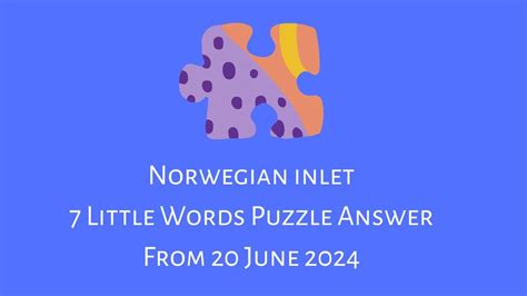  Norwegian bays is a crossword puzzle clue that we have spotted 3 times. There are related clues (shown below). ... Long narrow sea inlets between steep cliffs in ... . 