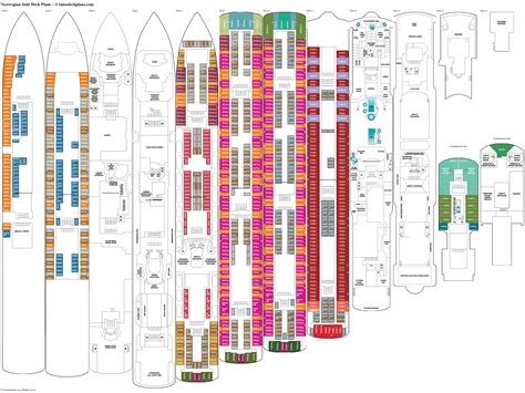 The Norwegian Jade cruise ship cabins page is conveniently interlinked with its deck plans showing deck layouts combined with a legend and review of all onboard venues. …. 