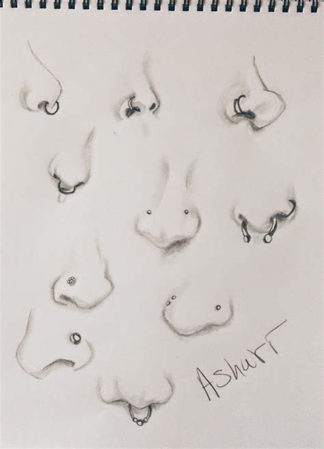 Nose Piercing Drawing