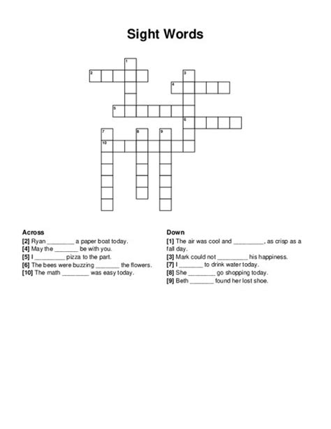 Not A Pretty Sight Crossword