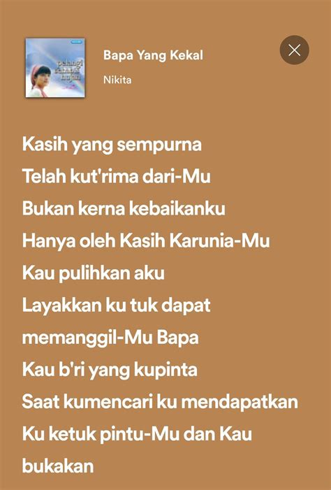 Not Angka Lagu Rohani Bapa Yang Kekal