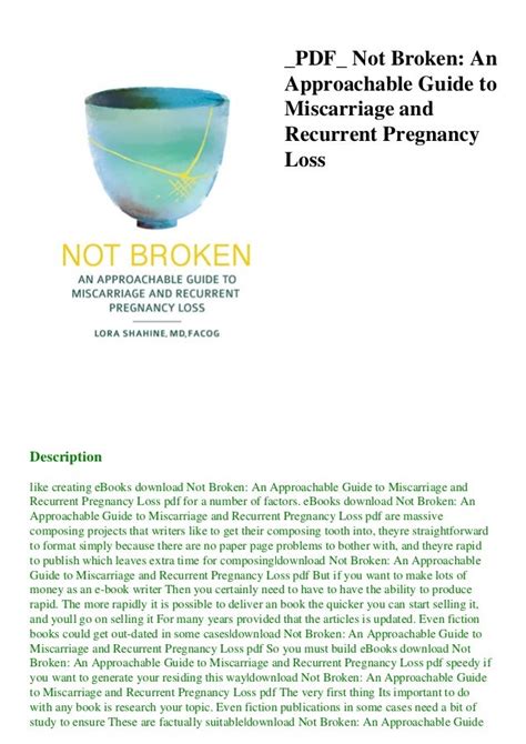 Not Broken An Approachable Guide To Miscarriage A