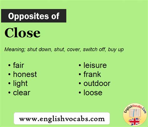 Not Close antonyms - 530 Opposites of Not Close - Power …