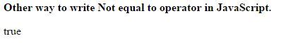 Not equal (!==) operator in JavaScript - Tech Funda