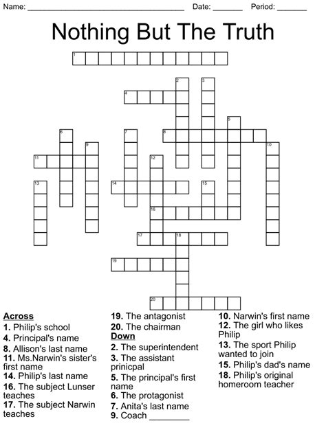 Answers for NOT TELLING THE TRUTH crossword clue. Search for crossword clues ⏩ 2, 3, 4, 5, 6, 7, 8, 9, 10, 11, 12, 13, 14, 15, 16, 17, 22 Letters. Solve crossword ...
