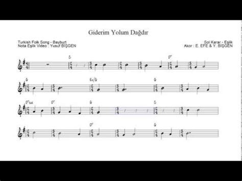 Nota Akor Eşlik Giderim Yolum Dağdır C Instruments ( Sol ).