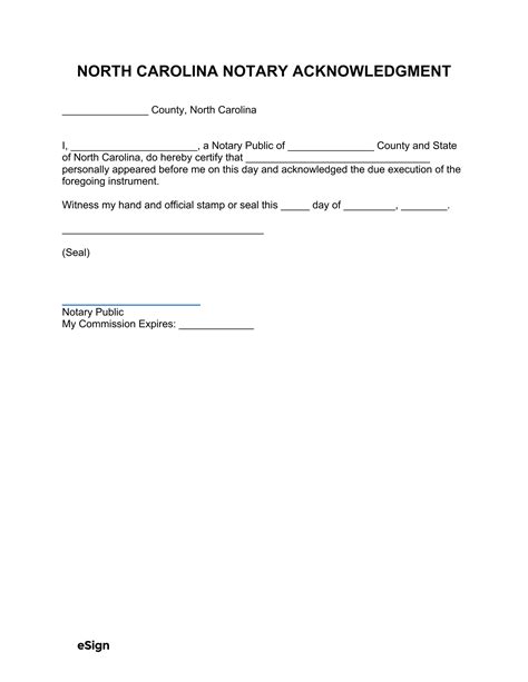 Notary Acknowledgement Form Nc Form Resume Examples dP9l77yr2R