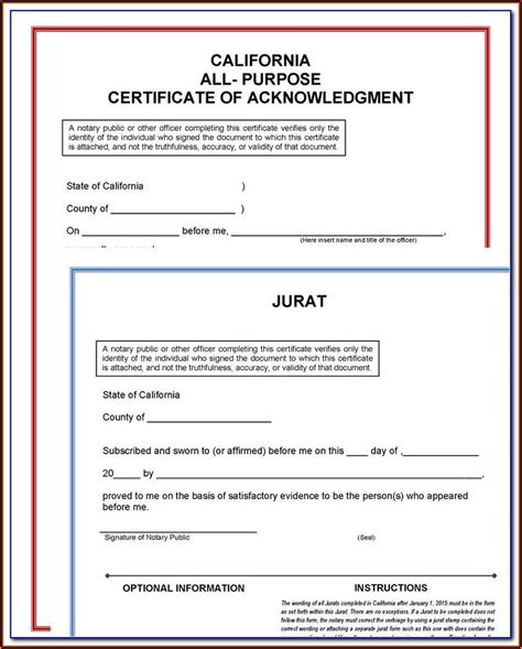 Notary Acknowledgment Form California Form Resume Examples 4x2vX6dPY5