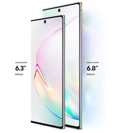 Note 10 plus screen size. Measured diagonally, Galaxy Note10's screen size is 6.3" as a full rectangle and 6.2" when accounting for the rounded corners; and Galaxy Note10+'s screen size is 6.8" as a full rectangle and 6.7" when accounting for the rounded corners; actual viewable area is less due to the rounded corners and camera hole. Experience cinema-grade viewing and ... 