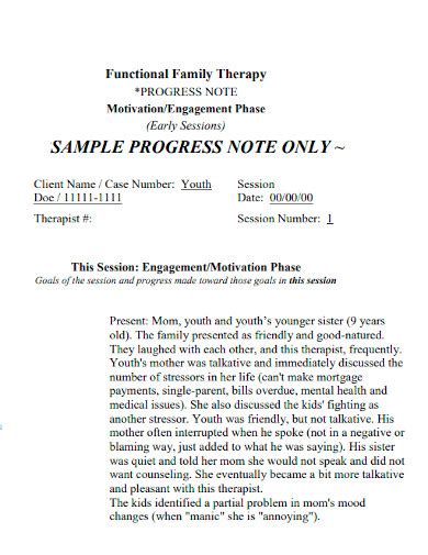 Note Format For Cbt 10+ Progress Notes Templates Sample Templates