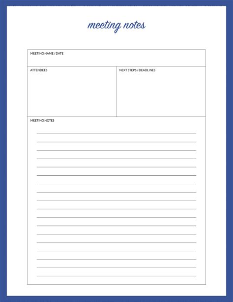 Note Taker Template PDF Template