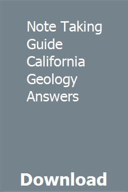 Note taking guide california geology answers. - Guide to rock art of the utah region sites with.