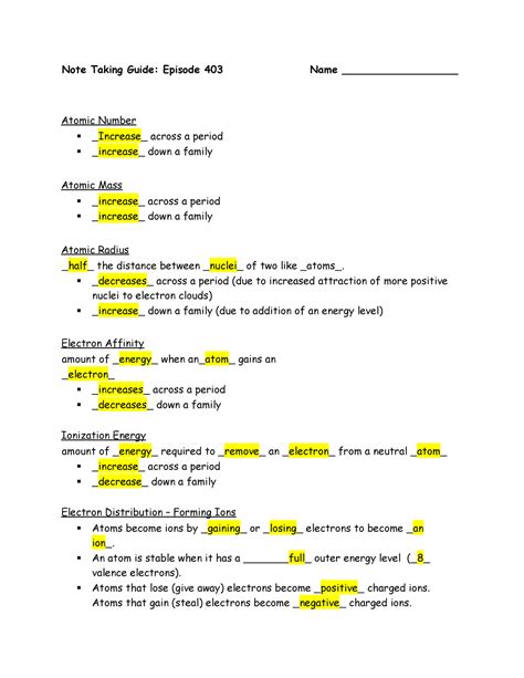 Note taking guide episode 1301 chemistry teacher sheet. - Audi q7 manuale del proprietario download.