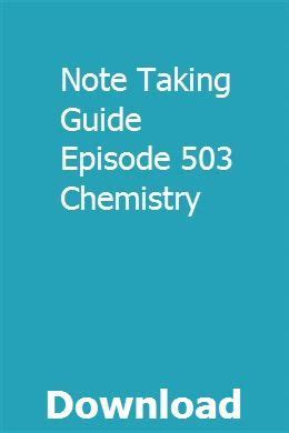 Note taking guide episode 503 chemistry. - Klingon bird of prey haynes manual.