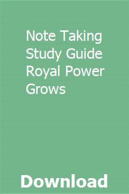 Note taking study guide royal power grows. - Workshop manual for daf cf85 380.