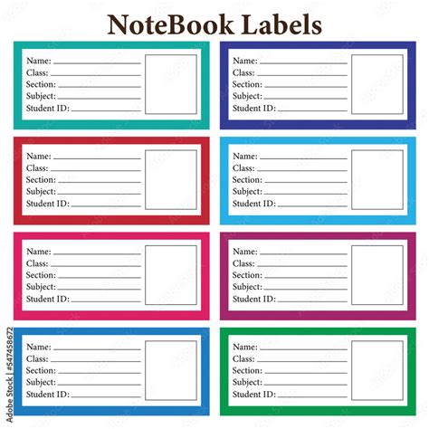 Notebook Label Template