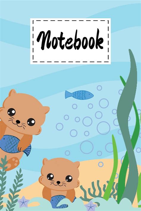 Download Notebook Cute Otters Cartoon Cover  Lined Notebook Diary Track Log  Journal  Gift For Boys Girls Teens Men Women 8X10 120 Pages By Cute Love Fluff