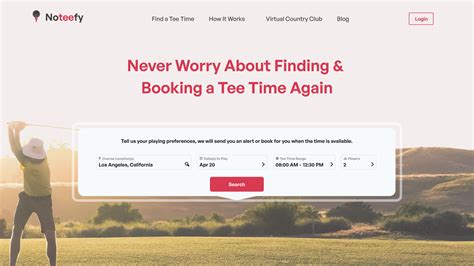 Noteefy. Nov 21, 2023 · So, Gordon created a consumer platform called Noteefy to help golfers find times at their local courses, syncing with online tee systems to instantaneously issue alerts if a tee time — based on a... 