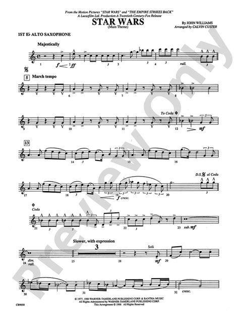 Notes For Star Wars On Saxophone Beautiful Latin Ass