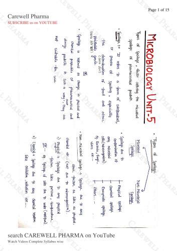 Notes Lecture Microbiology Pharmaceutical
