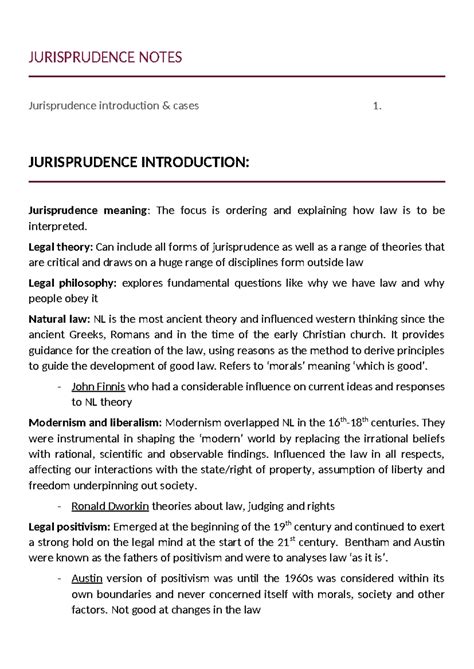 Notes Of Jurisprudence