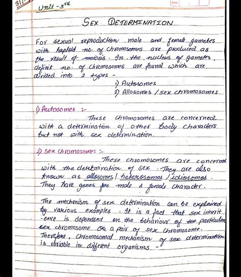 Notes on Sex Determination