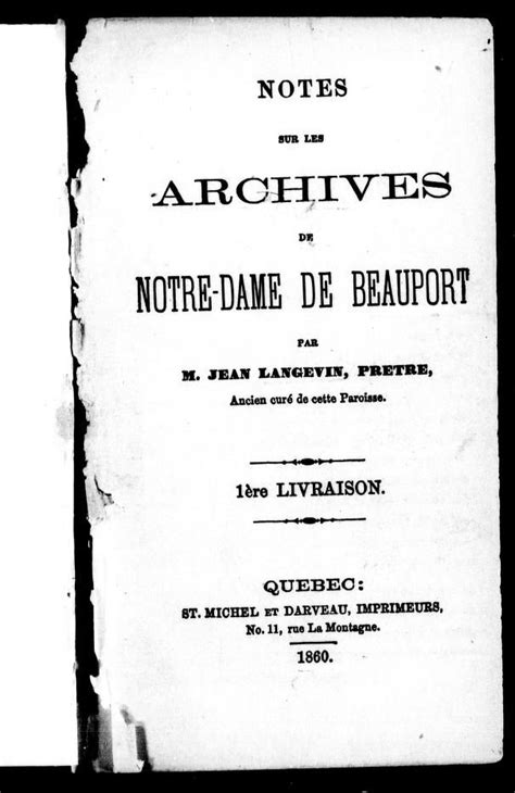 Notes sur les archives de notre dame de beauport. - Affaire de la délimitation du plateau continental entre la france et le royaume-uni.