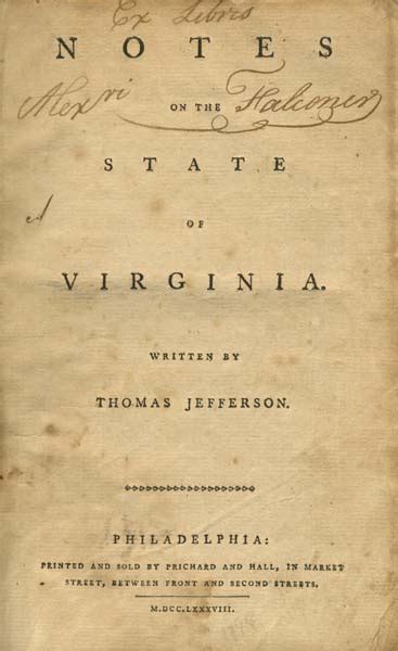 Read Online Notes On The State Of Virginia By Thomas Jefferson