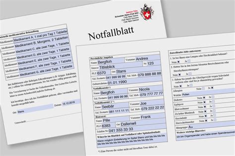 Notfallblatt