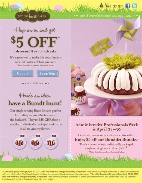 Nothing Bundt Cakes Coupons Printable Nothing 