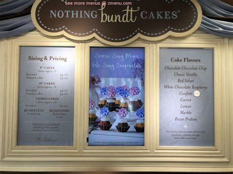 Nothing bundt cakes stockton menu. Nothing Bundt Cakes opened in Peoria seven months ago, it's a dessert franchise restaurant, that offers delivery, take out services, specializing in Bundt Cakes only. But what a variety of cakes and flavors! Various sizes, dozen of flavors, special offers, custom orders, wedding cakes, cakes for all kinds of holidays, family celebrations, etc. 