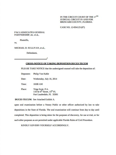 Notice Filed Re: - NOTICE OF DEPOSIT FILED BY LAW OFFICE OF …